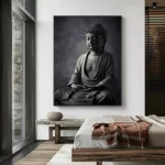 Affiche murale Bouddha noir en méditation