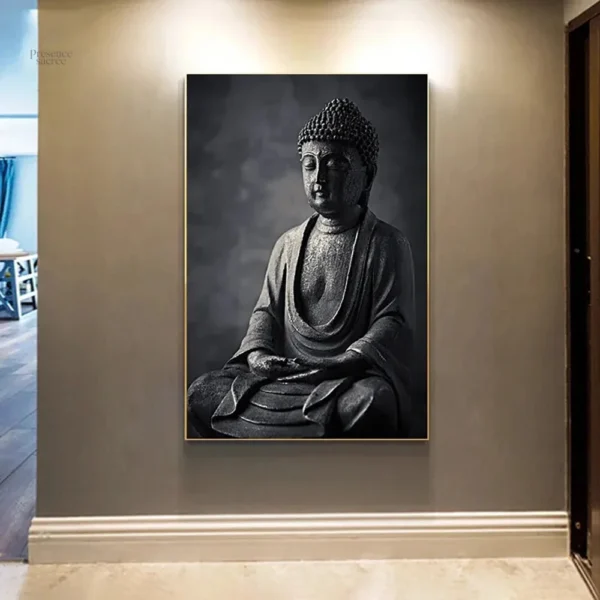 Art mural méditatif inspiré du Bouddha