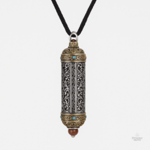 Amulette Bouddha en métal argenté