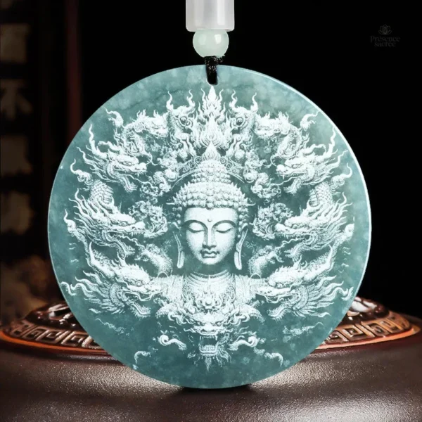 Amulette en bleu, tradition bouddhiste