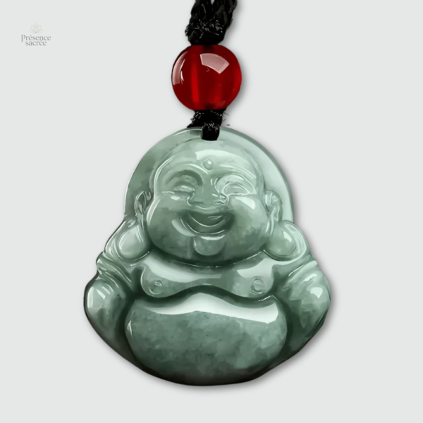 Amulette Bouddha en Jade Vert, symbole de paix et de sagesse