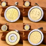 Bijou spirituel rond avec motif Om