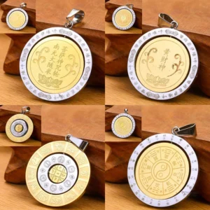 Bijou spirituel rond avec motif Om