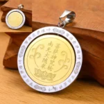 Amulette spirituelle en or, forme circulaire
