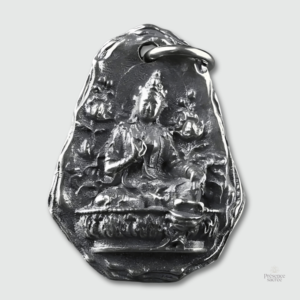 Amulette Bouddhiste en Argent, porte bonheur unique