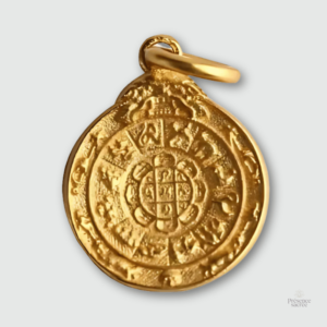 Amulette tibétaine Kalachakra en plaqué or