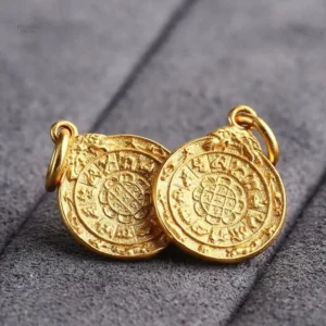 Pendentif Kalachakra symbolique en or
