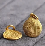 Amulette bouddhiste Kalachakra plaqué or