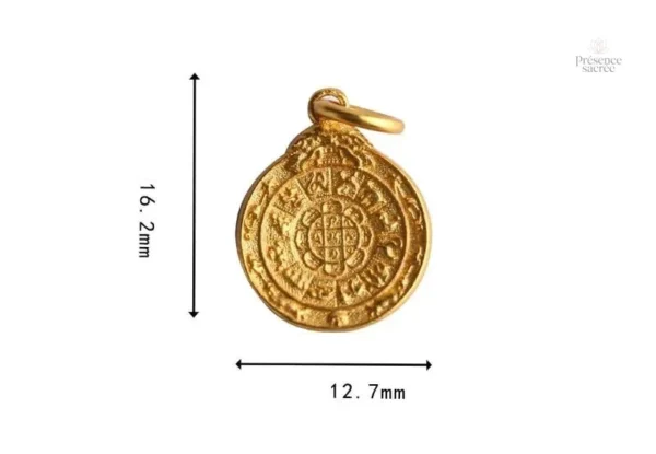 Ornement Kalachakra en plaqué or pour méditation