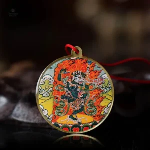 Thangka représentant un lion, symbole de protection
