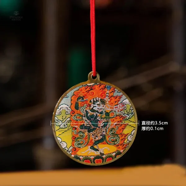 Protection spirituelle avec amulette tibétaine Lion Thangka