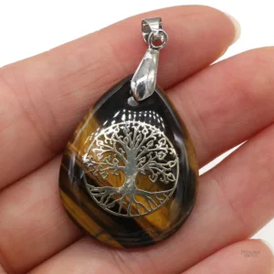 Bijou en Pierre Naturelle avec motif Arbre de Vie