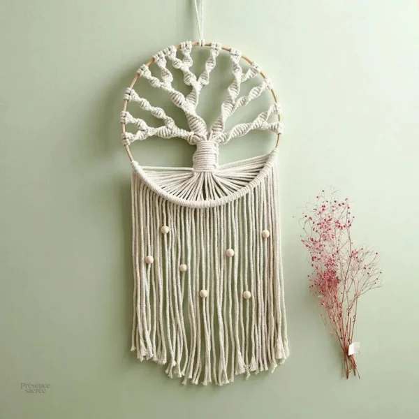 Attrape-rêve Arbre de Vie en macramé