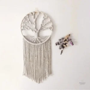 Décoration murale macramé avec motif Arbre de Vie
