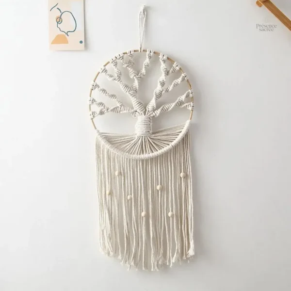 Attrape-rêve fait main en macramé design nature