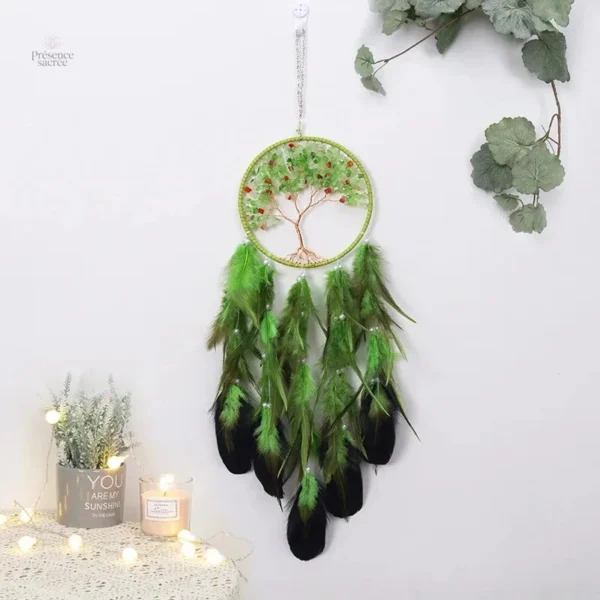Attrape-rêve arbre de vie vert