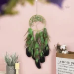 Attrape-rêve vert représentant un arbre de vie