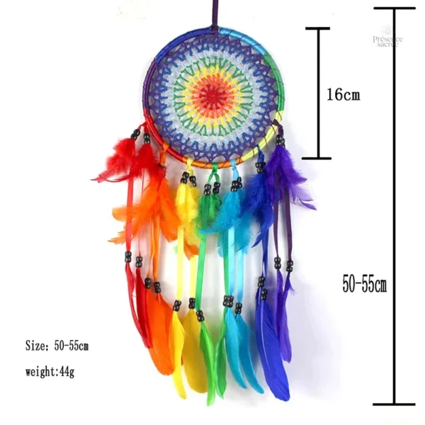 Attrape-rêve coloré représentant l'énergie des chakras