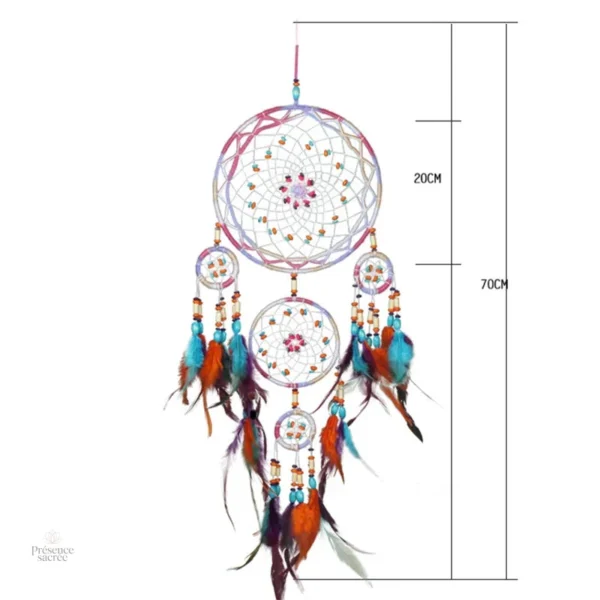 Capteur de rêves avec plumes et perles, charme naturel