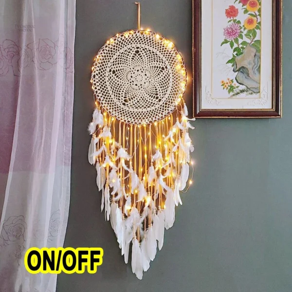 Attrape-rêve avec lumière, symbole de protection
