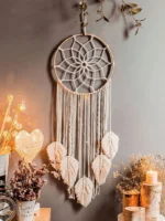 Attrape-rêve lotus en macramé