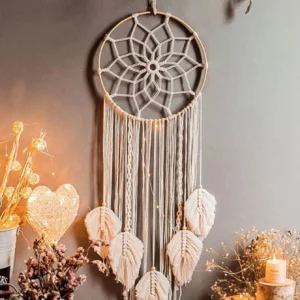 Attrape-rêve lotus en macramé