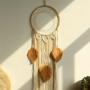 Capteur de rêves en macramé design lotus