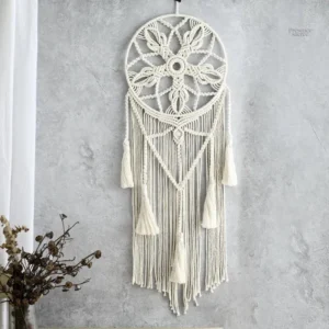 Décoration murale attrape rêve, design macramé unique