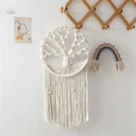 Attrape-rêve bohème avec motif arbre de vie en macramé