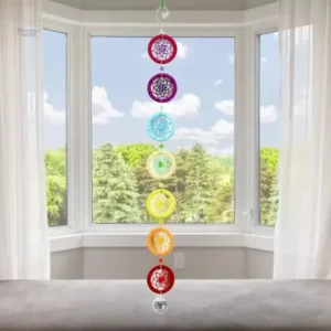 Attrape-rêve multicolore inspiré des 7 chakras
