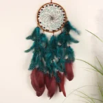 Attrape rêve plumes turquoise élégant et apaisant