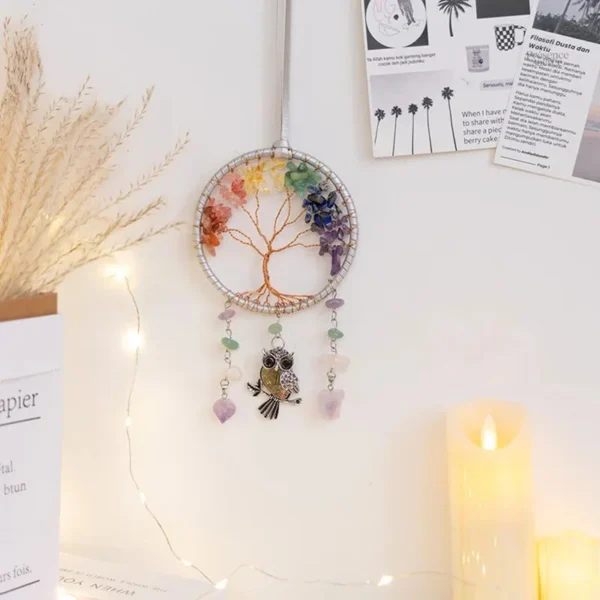 Attrape-rêve en pierre, design Arbre de Vie
