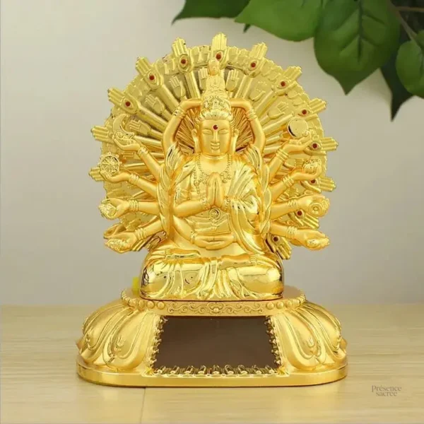 Roue de prière solaire Avalokitesvara, symbole spirituel tibétain