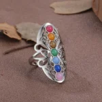 Bague spirituelle 7 Chakras, design bouddhiste élégant