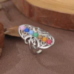Bague 7 Chakras multi-couleurs, accessoire zen