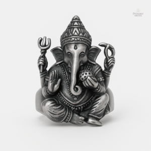 Bague en acier Ganesh, symbole spirituel bouddhiste