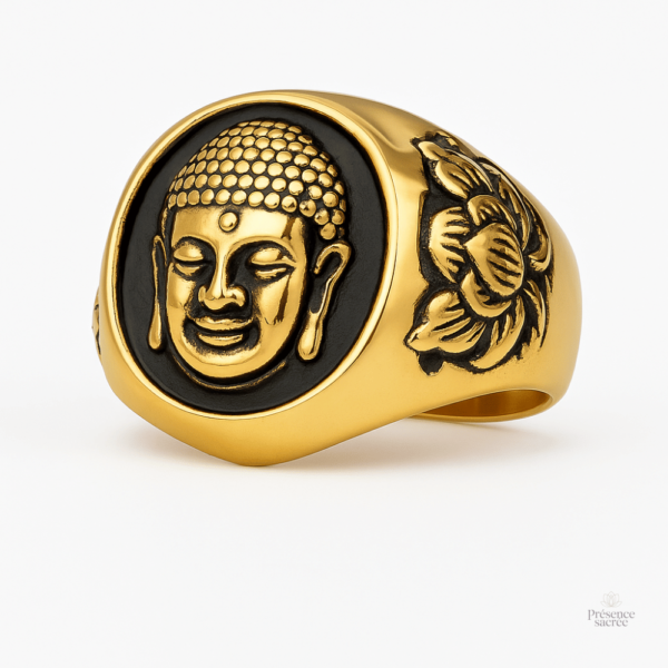 Bague argent avec motif Bouddha