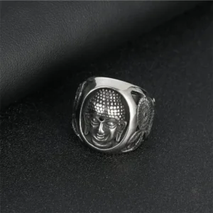 Bague Bouddha, design élégant en argent