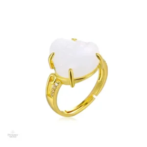 Bague en jade représentant le Bouddha