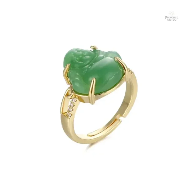 Bague de méditation en jade Bouddha
