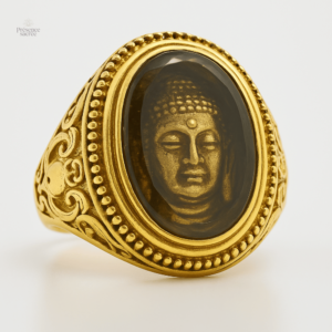 Bague Bouddha Thaï en or, symbole de sérénité et spiritualité
