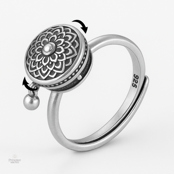 Bague Bouddhiste Antistress, accessoire zen pour apaiser l'esprit