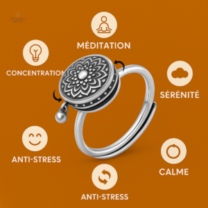 Bague antistress bouddhiste, outil de méditation et relaxation