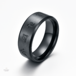 Bague Bouddhiste pour homme en métal poli