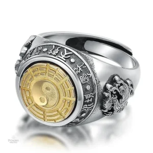Bague yin yang pour homme, symbole d'équilibre