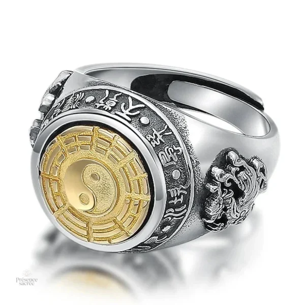Bague yin yang pour homme, symbole d'équilibre