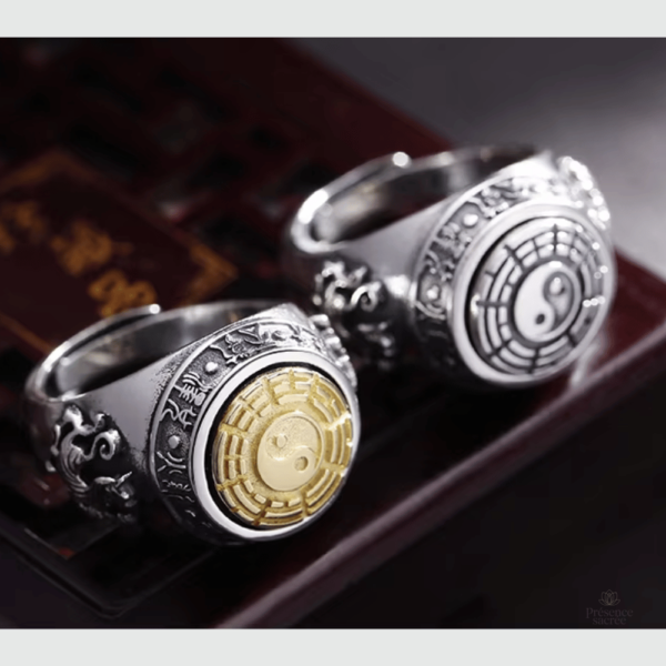 Bague Bouddhiste avec design yin yang pour un style zen