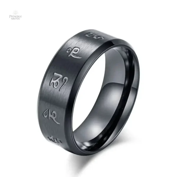 Bague religieuse pour homme, style bouddhiste