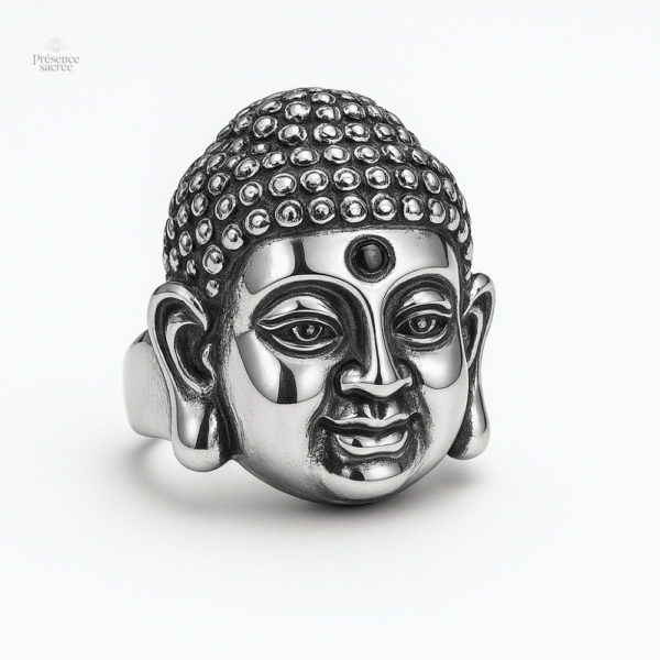 Bague Bouddhiste Porte-Bonheur en argent minimaliste