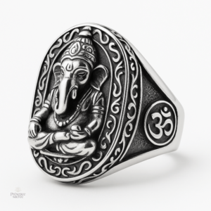 Bague Chevalière Ganesh en style bouddhiste